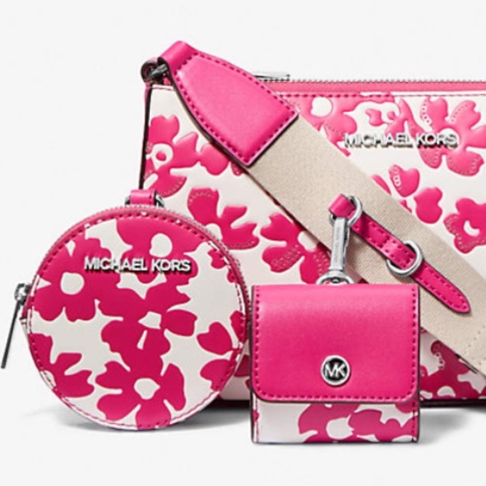 NWT Michael Kors Jet Set Leather Medium Animal